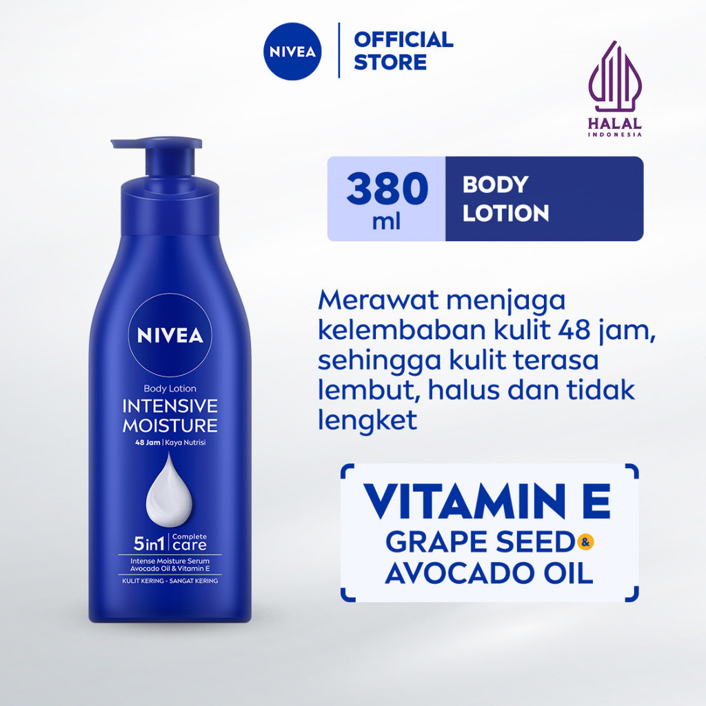 NIVEA Body Lotion Intensive Moisture 380ml - Hand body lotion mositurizer 48 jam body care kulit ker