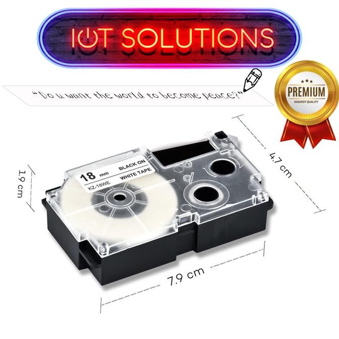 LABEL TAPE 18MM XR-18WE COMPATIBLE PRINTER CASIO KL60 KL-60SR KL120 EZ