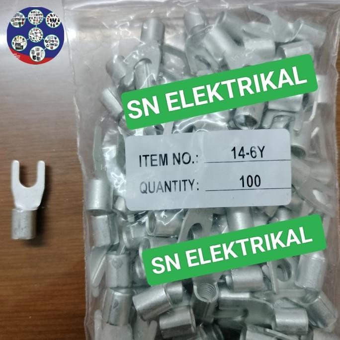 Skun Y Skun Garpu Polos 16 Mm Y 14-6 ( 100 Pcs ) New Stok