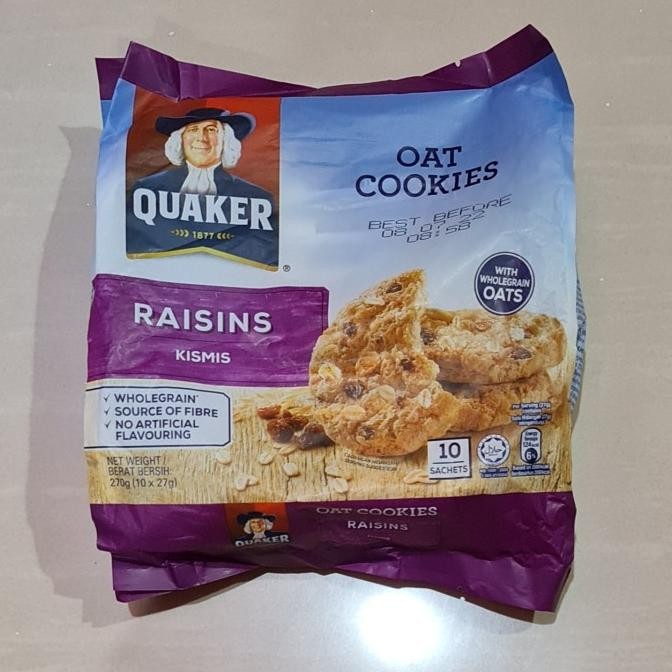 

QUAKER OAT COOKIES WITH WHOLEGRAIN OATS RAISINS / KISMIS 10 X 27 GRAM