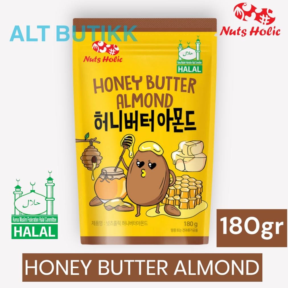 

NUTS HOLIC HONEY BUTTER ALMOND 180 GR SNACK KACANG ALMOND PRODUCT OF KOREA
