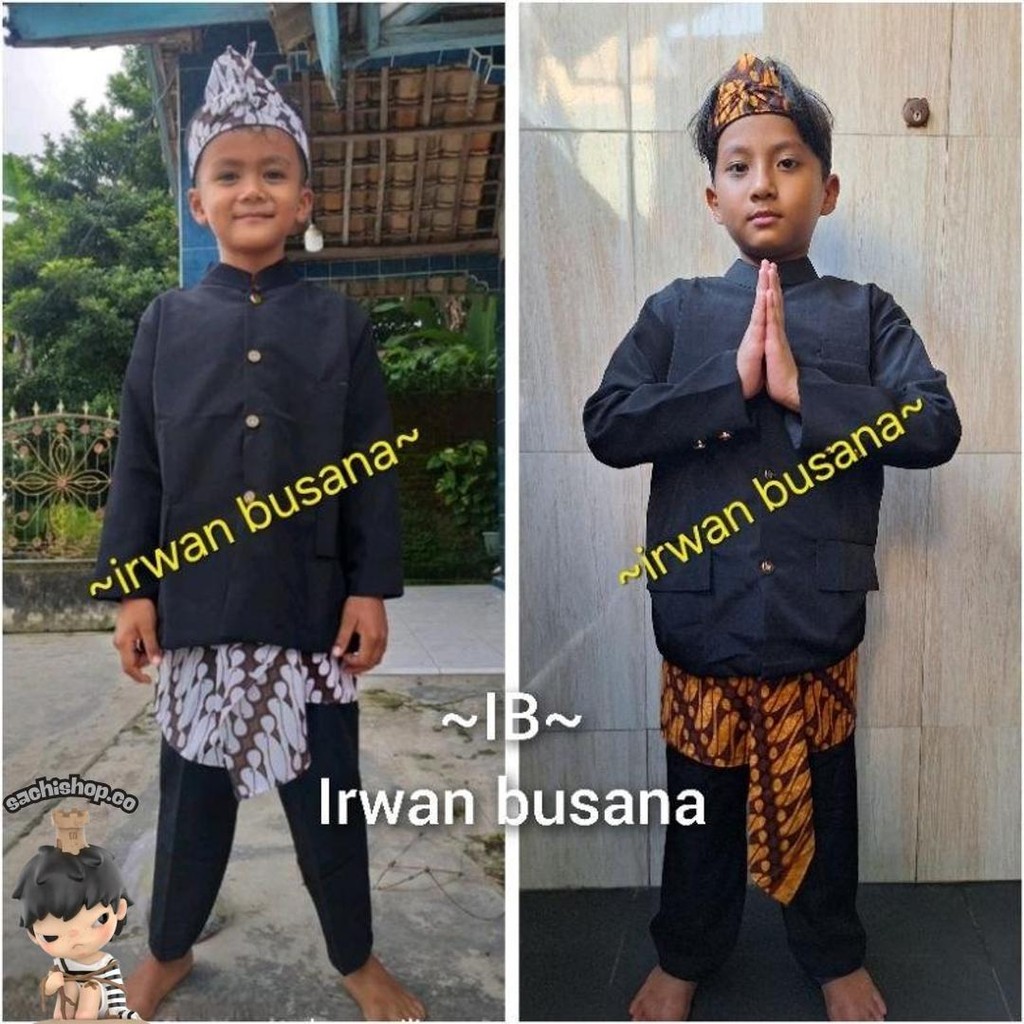 Baju Adat Sunda Stelan Basofi Sunda Stelan Beskap Stelan Pangsi Adat Sunda Laki Laki Murah