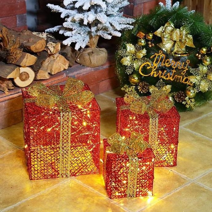 

Sale! Set 3Pcs Xmas Led Gift Box / Kotak Kado Natal Nyala Lampu Christmas