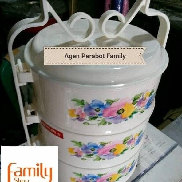 LION STAR Rantang Plastik 3 Susun / Food Carrier Susun 3 Lion Star Kitchenware Makan