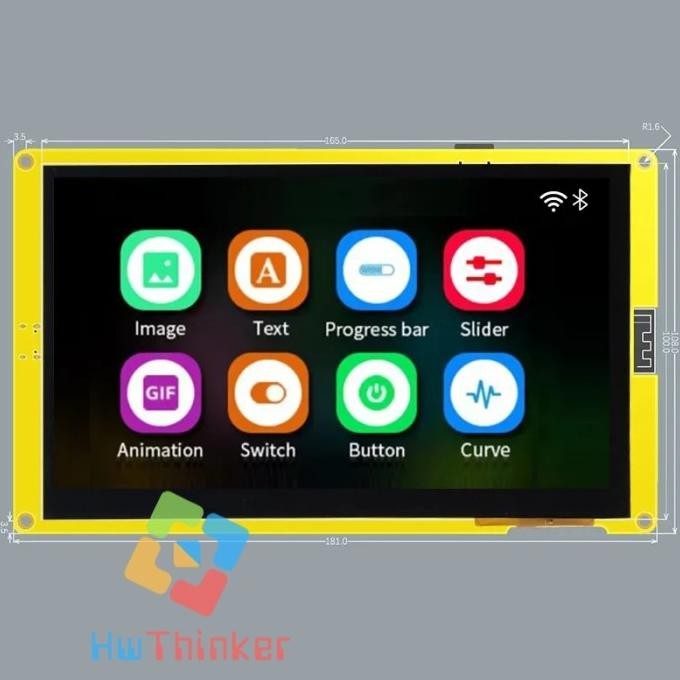 Esp32-S3 Lvgl Hmi 7 Inch Lcd Graphic Flash 16Mb Psram 8Mb Touch Screen New Stok