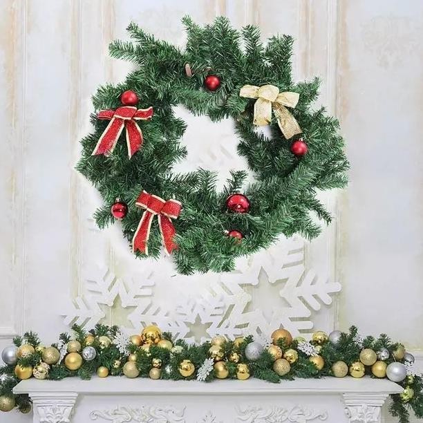 Sale Grosir Aksesoris Pohon Natal Garland Natal Hijau / Christmas Garland
