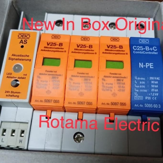 Combination Arrester Obo V25 B 3Pole+Npe As Arester Obo V25 B-3 Npe As New Stok