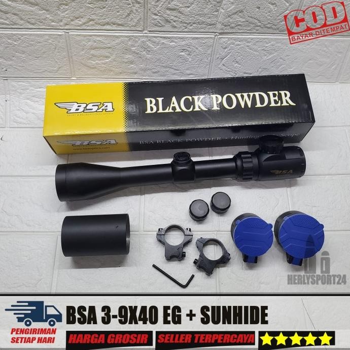 Terlaris TELESCOPE BSA 3-9X40 EG SUNHIDE TELESKOP BSA 3-9X40 EG 3 WARNA LAMPU SALE