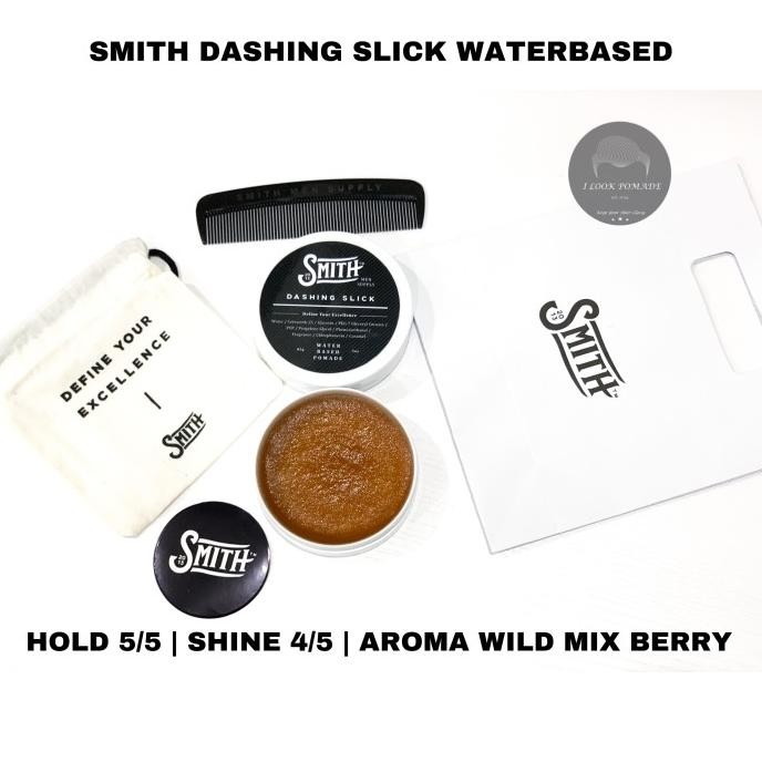 tersedia smith pomade dashing slick water based waterbased strong hold 80gr