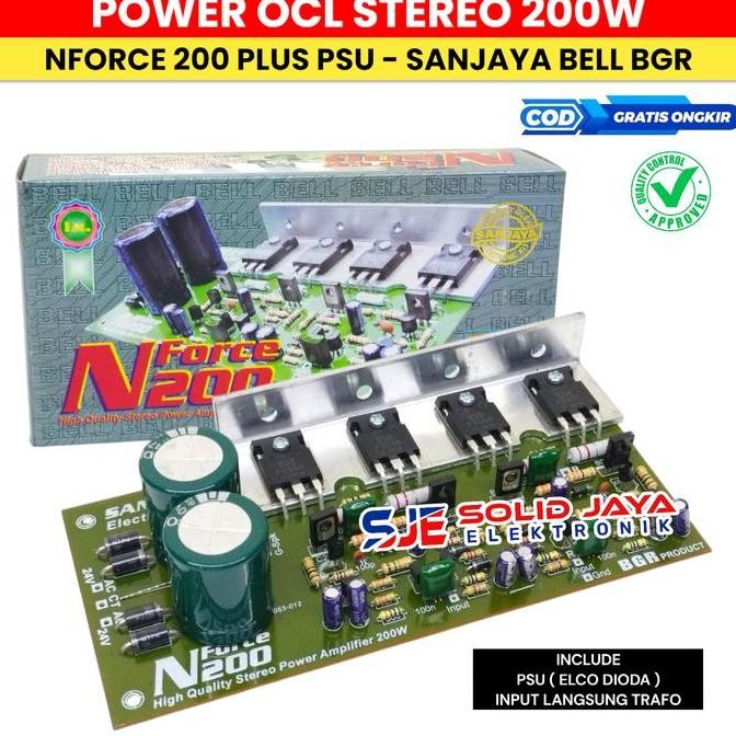 KIT POWER STEREO 200W NFORCE N FORCE N200 PLUS PSU SANJAYA BELL BGR N-200 N 200 AMPLIFIER STEREO AUD