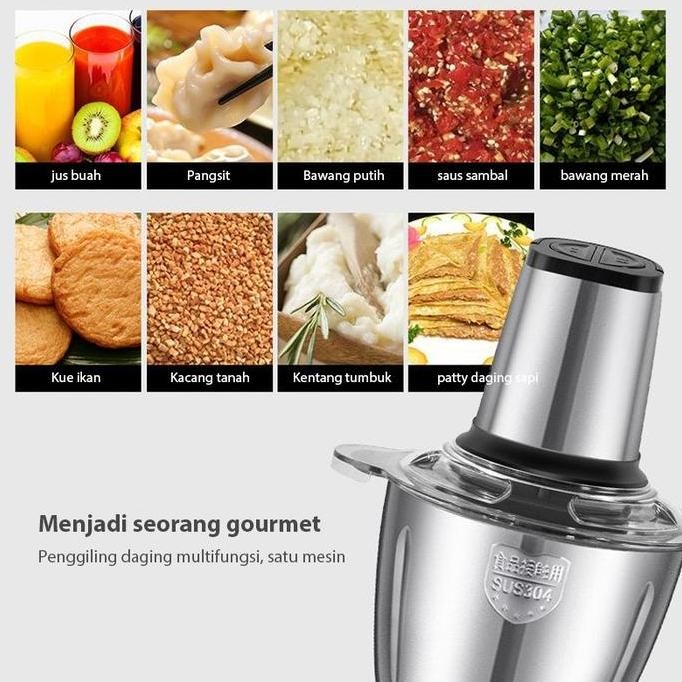 Diskon VISHAL Combo spesial 3 in 1  Blender Daging Penggiling Chopper Stainless + Oil Pot Wadah Peny