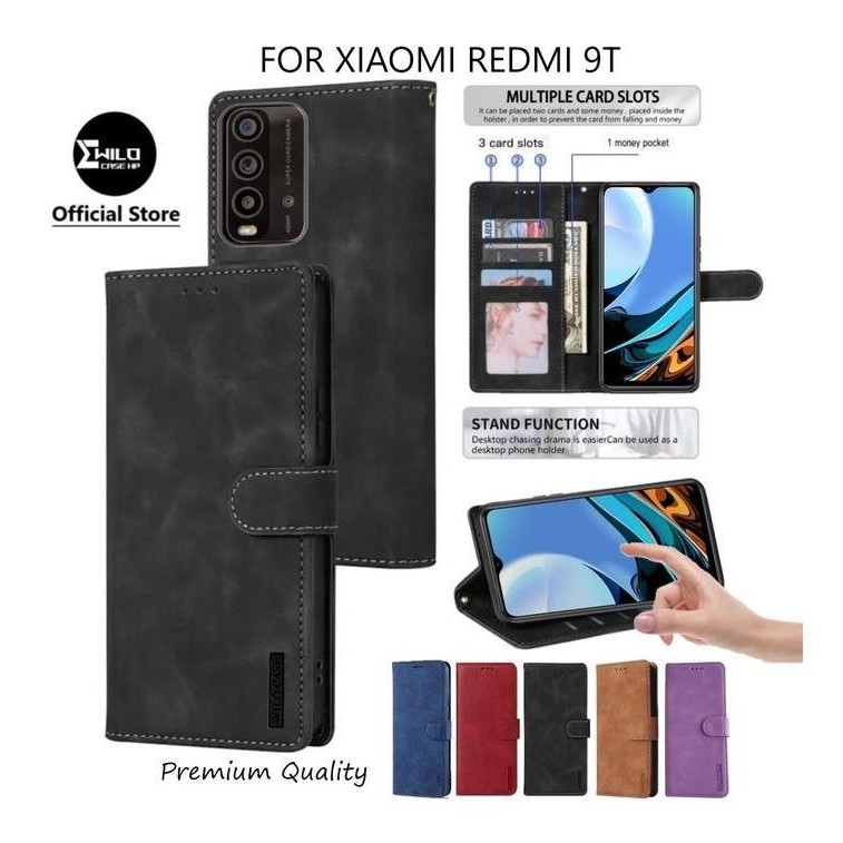 SIAP KIRIM FLIP CASE UNTUK XIAOMI REDMI 9T FLIP LEATHER CASE PREMIUM-FLIP WALLET CASE KULIT- CASING 