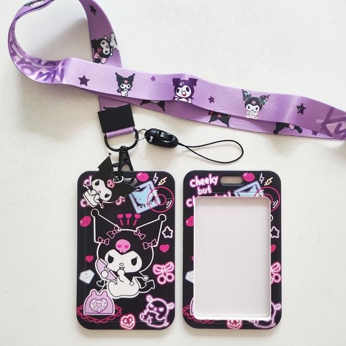 

ready ID Card Holder Name Tag Lanyard / Kalung Kartu Cute Kuromi Sanrio 2 murah