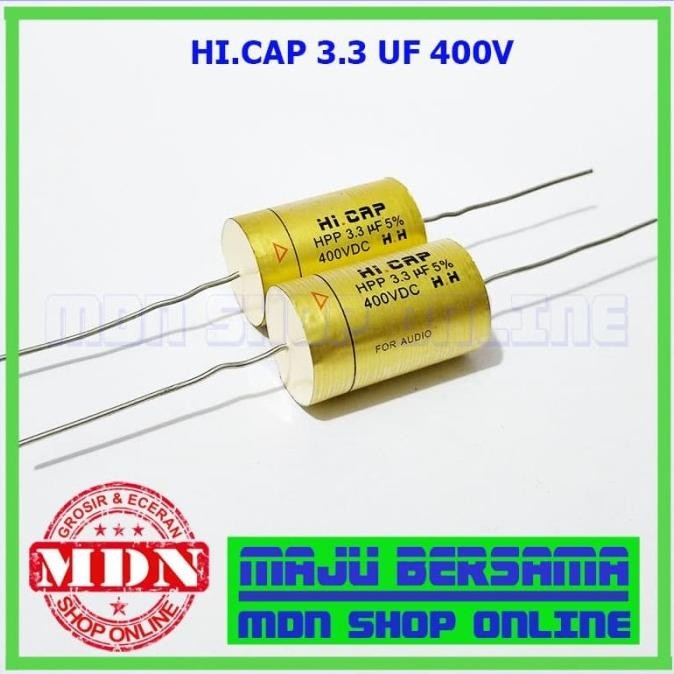 Kapasitor Hi Cap 3.3 uf 400v - Kapasitor audio kualitas bagus