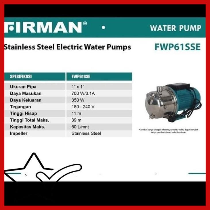 [SMM] POMPA AIR SEMI JET STAINLESS STEEL FIRMAN FWP 61 SS FWP61SS