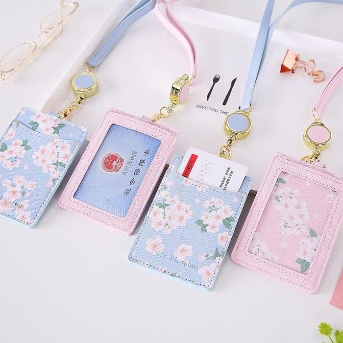 

ready Name Tag ID Card Holder Flower Lanyard Bunga Lanyard NameTag Office stuff murah