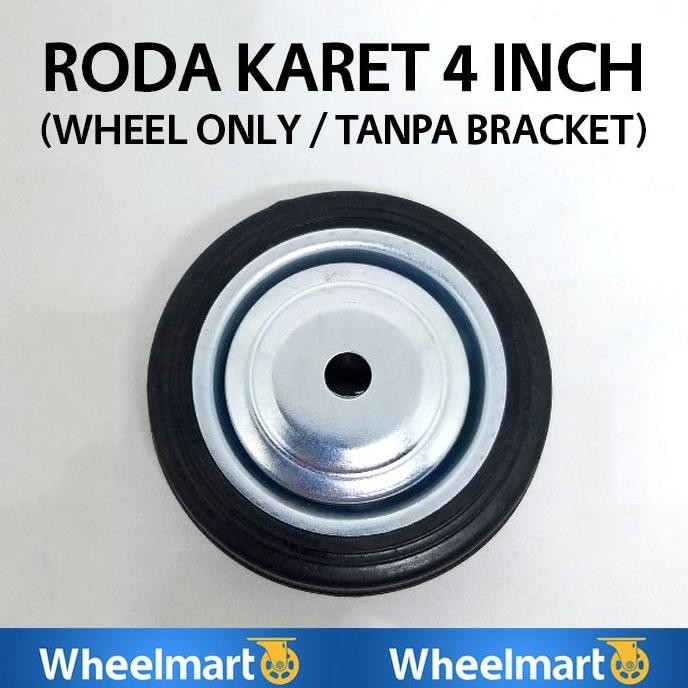 promo roda troli karet 4 inch (roda saja, hidup, mati, rem)