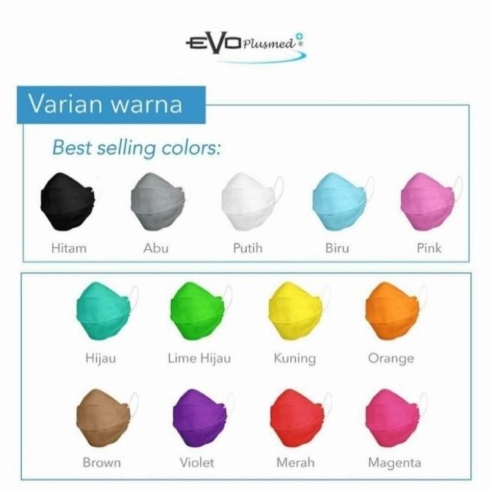 MASKER EVO PLUSMED 3PLY 4D READY HIJAU ISI 25 PCS TERMURAH