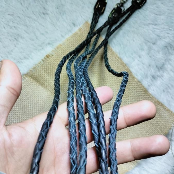 

ready tali id card anyaman asli kulit/tali kalung anyaman kulit murah