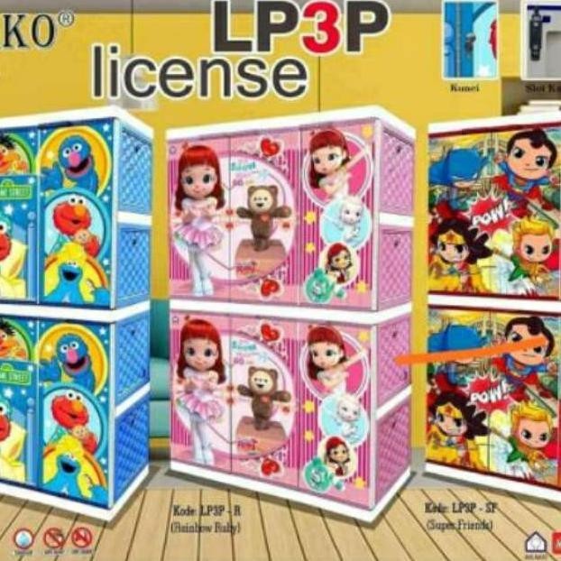 lemari plastik jumbo akako karakter LP3P