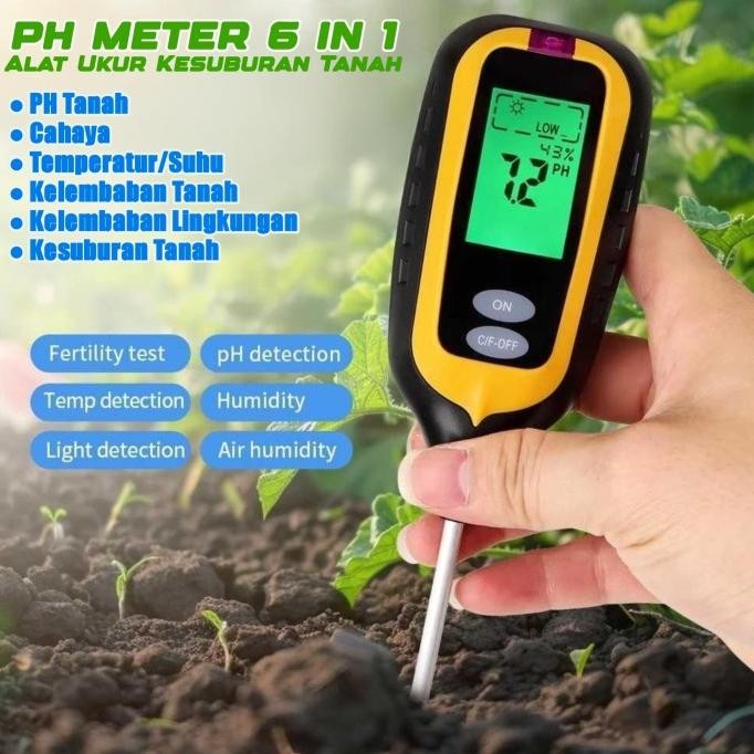 Alat Ukur Ph Meter Tanah 3-4In1 Soil Analyzer Tds Digital Tester Air Co