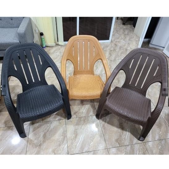 SET KURSI SANTAI ROTAN TABITHA KST KURSI OUTDOOR KURSI TERAS HITAM