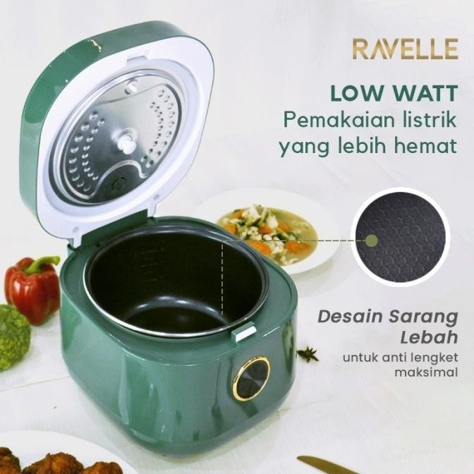 Grosir Rice Cooker Low Carbo Ravelle Rice Cooker Jade Green 3 Liter - Digital Low Carbo Rice Cooker