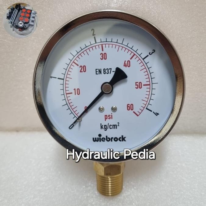 4 Bar Pressure Gauge 4 Inch Besi Wiebrock // Manometer Gauge 4 Inch 4 Bar Wiebrock Co