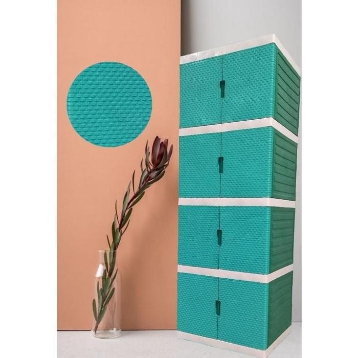 Lemari Plastik Lemari Pakaian MINI ARTHA TABITHA - 4 susun Rak Putih