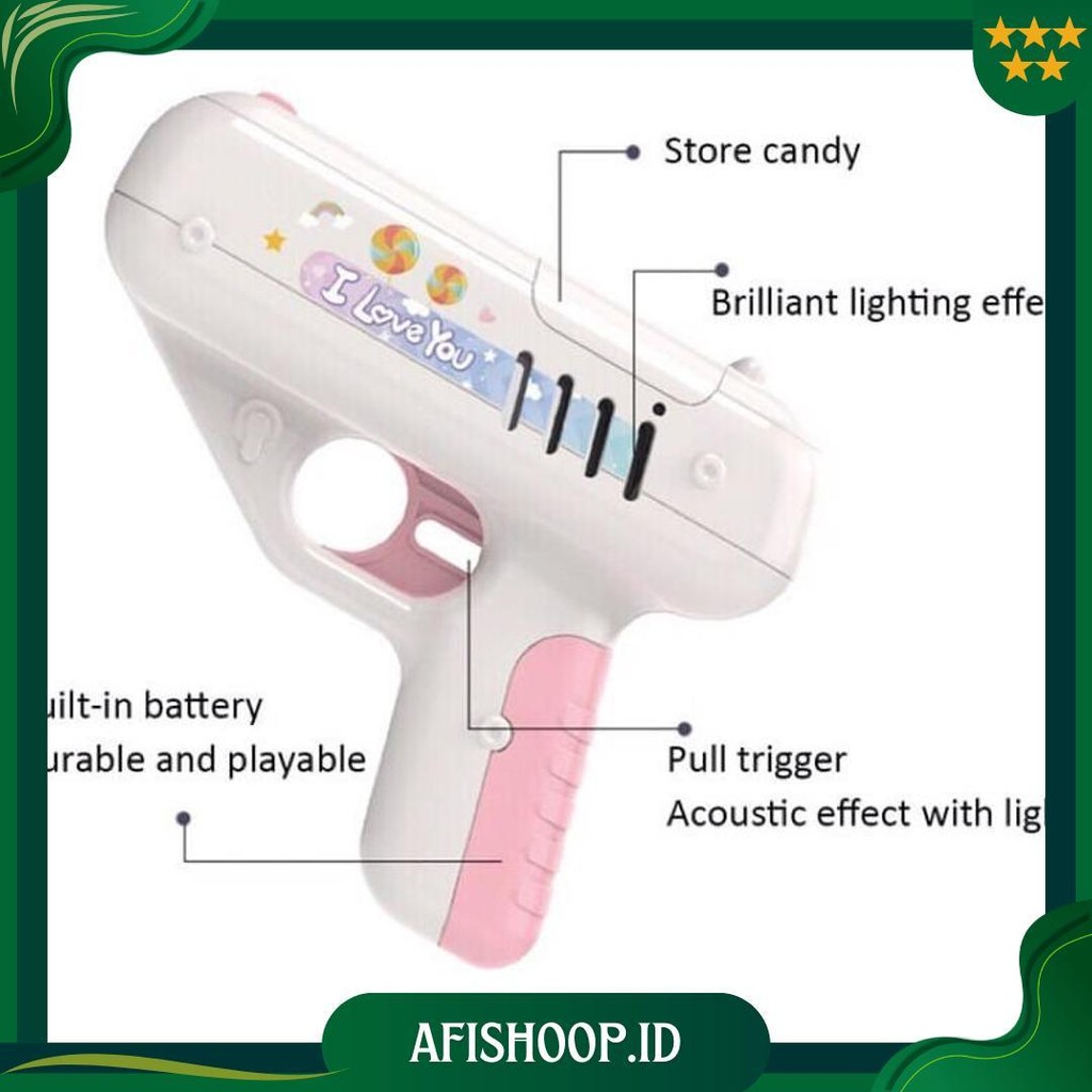 Wd Mainan Pistol Permen Lolipop / Tembakan Permen Lollipop / Candy Gun / Lollipop Gun Ori