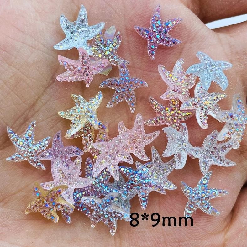 

100 Pcs New Mini Mixed Starfish Flat Back Resin Scrapbooking Diy Jewelry Craft Decoration Accessorie A41