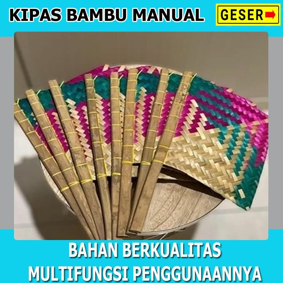 Ew64 Kipas Bambu Anyaman Kipas Sate Manual Kipas Bambu Warna Anyaman Kipas Tangan