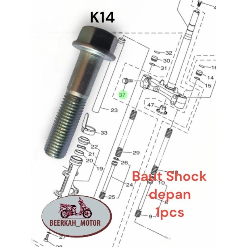 Baut Shock depan Honda Beat scoopy spacy vario