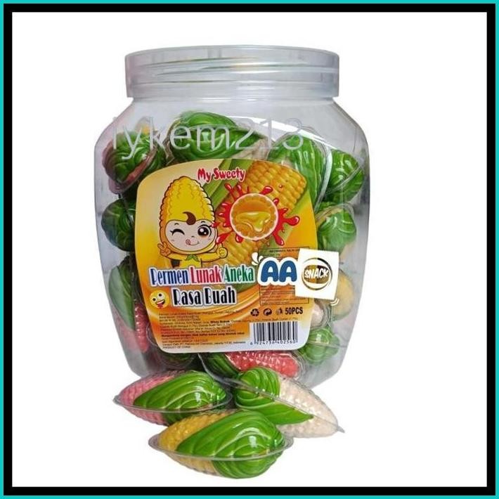 

PERMEN LUNAK SWEETY BENTUK JAGUNG TOPLES ISI 50