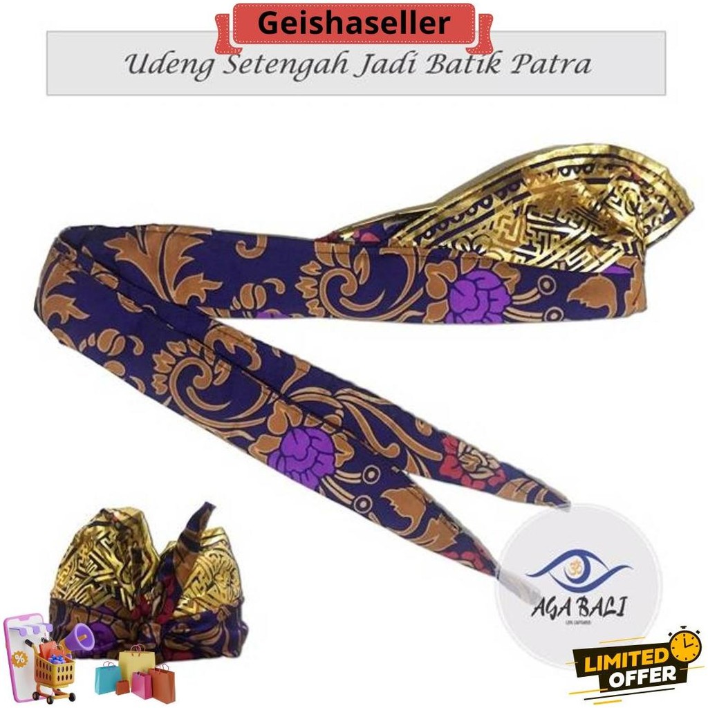 Udeng Bali Setengah Jadi Batik Patra Satin Halus Original Produk