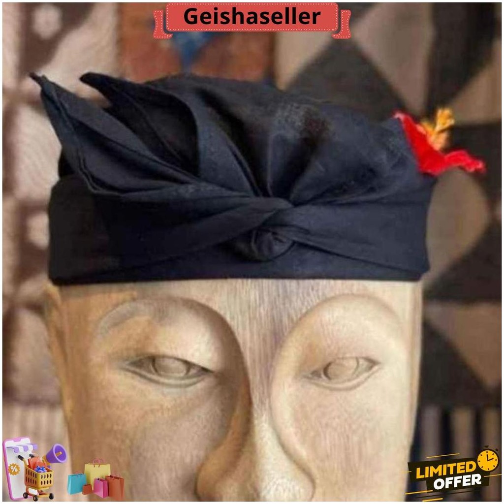 Udeng Bali Warna Putih Atau Hitam Asibak 1/2 Bisa Cod