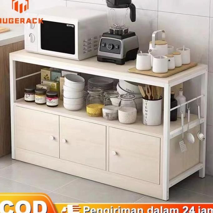 Rak Dapur/Rak Oven Microwave Bumbu Dapur Kayu Serbaguna/ Rak Oven/ Rak