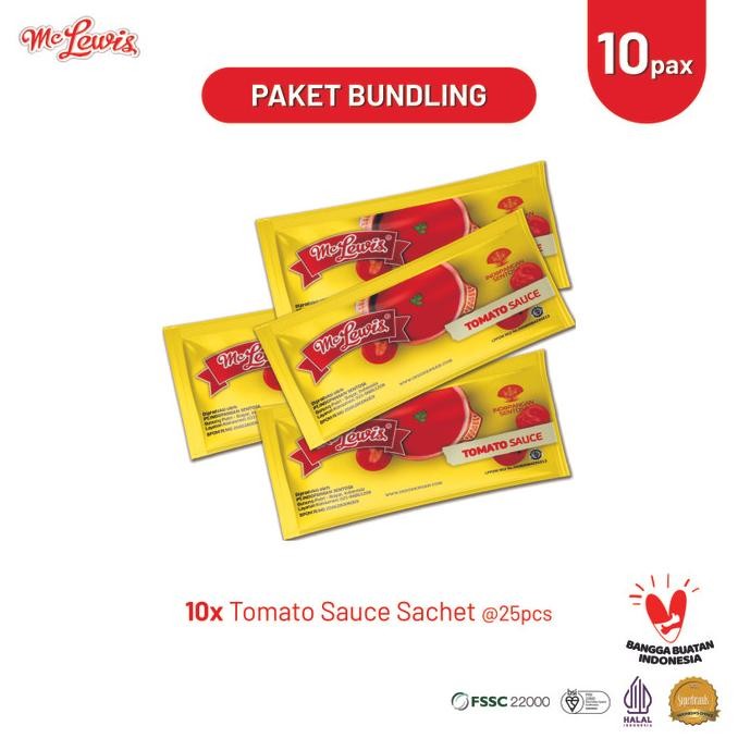 

Sale [Paket Bundle] Mc Lewis Tomato Sauce Sachet 8Gr X 10 Pack
