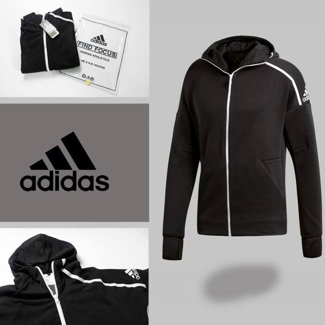 JAKET HOODIE ADIDAS ZNE FULL ZIPP BLACK - JAKET ADIDAS ZNE - JUMPER