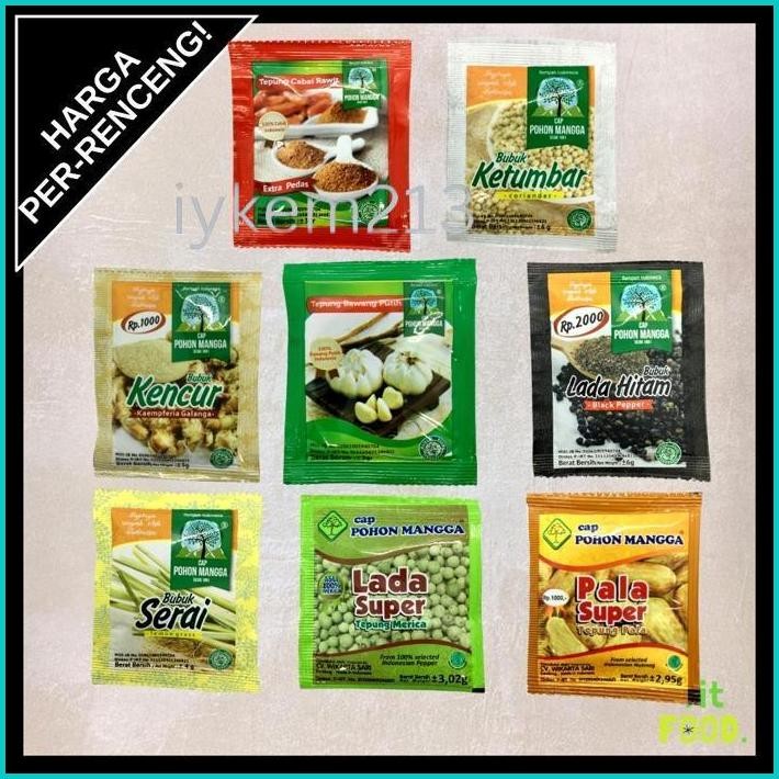

BUMBU DAPUR REMPAH BUBUK BAWANG PUTIH SACHET LADA HITAM KETUMBAR PALA SEREH CABE RAWIT KETUMBAR