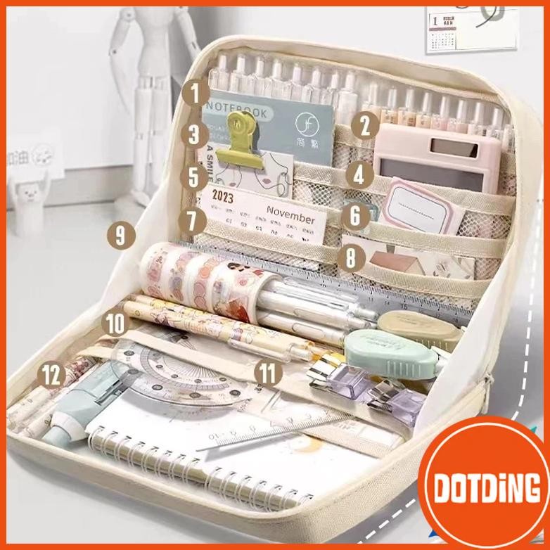

[COD] 8-LAYER SUPER LARGE CAPACITY PENCIL CASE KAWAII CANVAS PENCIL BOX PEN POUCH ORGANIZER FOR GIRLS BACK TO SCHOOL STATIONERY SUPPLIES