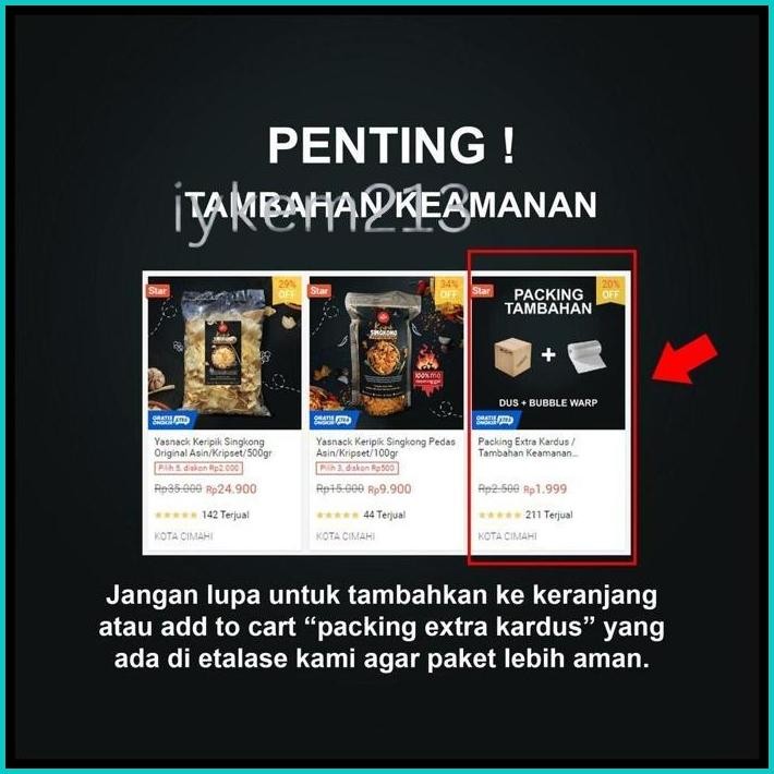 

1/4 KG YASNACK KERIPIK SINGKONG PEDAS DAUN JERUK, KRIPSET 250 GR