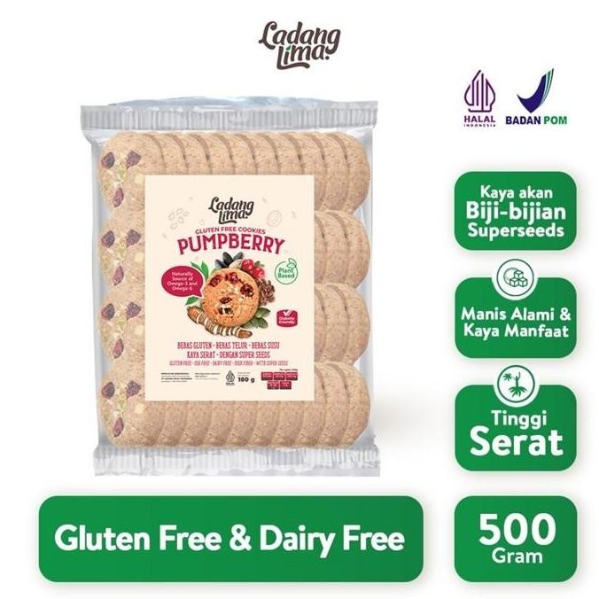 

Promo Pumpberry 500G - Ladang Lima Cookies Gluten Free Food Healthy Snack Bebas Susu Cemilan Kering Manis With Protein