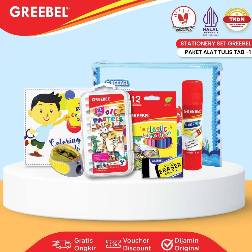 

GREEBEL PAKET ALAT TULIS TAB-1 / STATIONERY SET / PAKET MEWARNAI