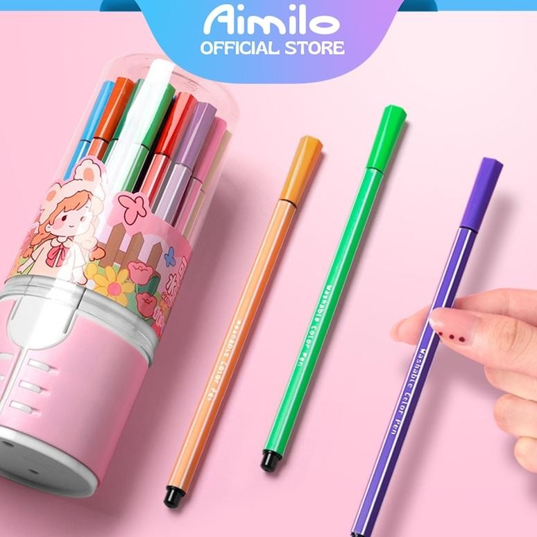 

[READY] AIMILO SPIDOL ANAK 1 SET PULPEN MARKER SPIDOL WARNA WARNI 12/24/36/48 WARNA