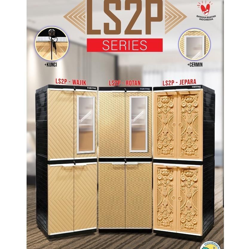 LEMARI PAKAIAN PLASTIK LEMARI TABITHA MINI JEPARA FULL KUNCI LEMARI 4 SUSUN 2 PINTU TABITHA LS2P CER