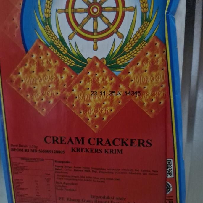 

Grosir Biskuit Khong Guan Cream Crackers Gabin Tipis 1 Kaleng Isi 3.5 Kg