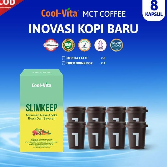 

Grosir Coolvita Mct Kopi Kapsul 8Pcs + Slimkeep Fiber Detox Drink Isi 7 Pouch