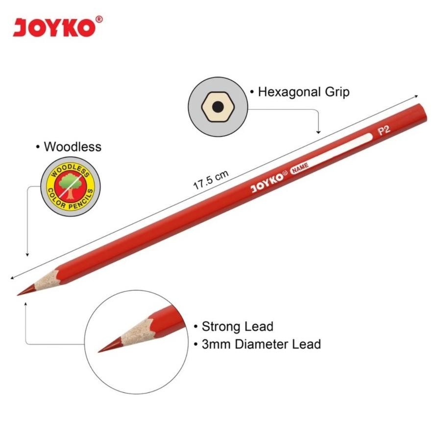 

GF21 er-79 Pensil Warna JOYKO CP-122 / 36 Color Panjang / Pencil 36 Warna High Quality Premium Berkualitas
