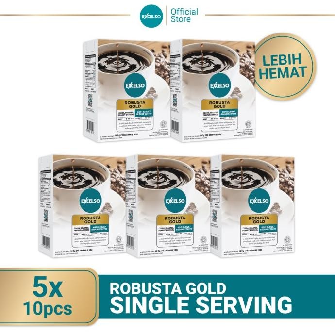 

Promo Excelso Kopi Single Serving Robusta Gold Pack Of 5 Folding Box